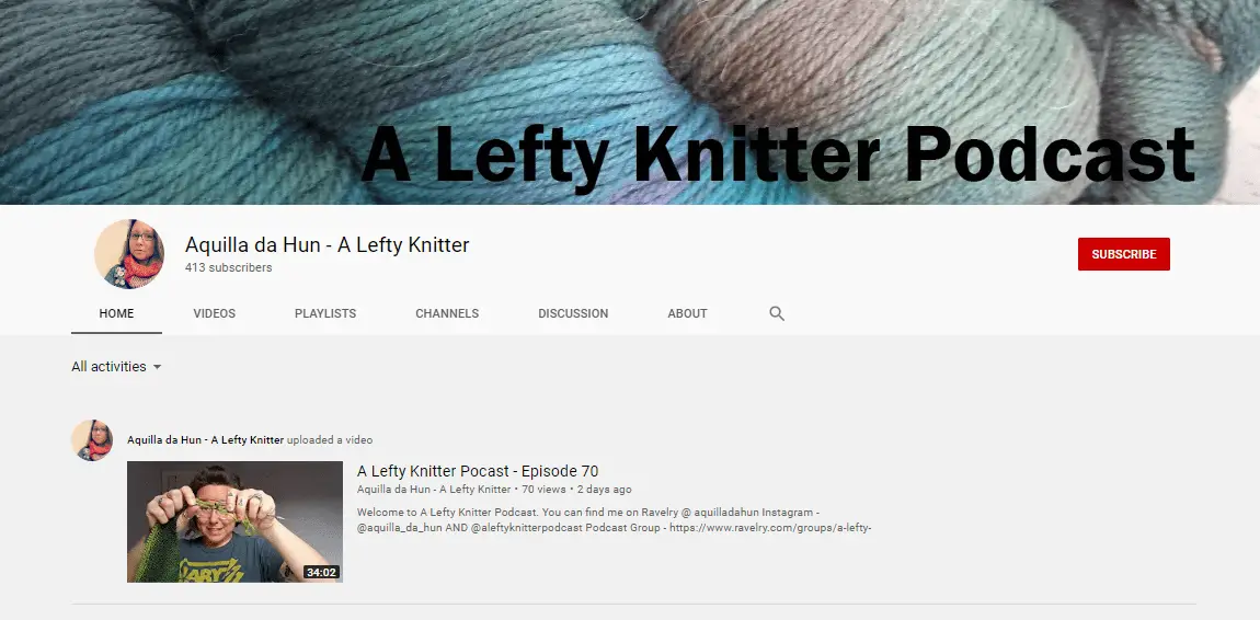Aquilla da Hun – A Lefty Knitter